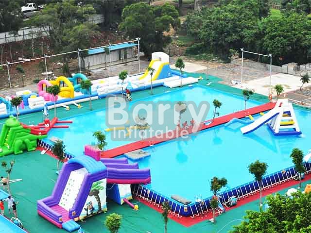 Inflatable Pool With Slide,Giant Amusement Park Inflatable Pools For Adults BY-SP-004